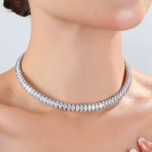 Elegant Silver Choker Necklace